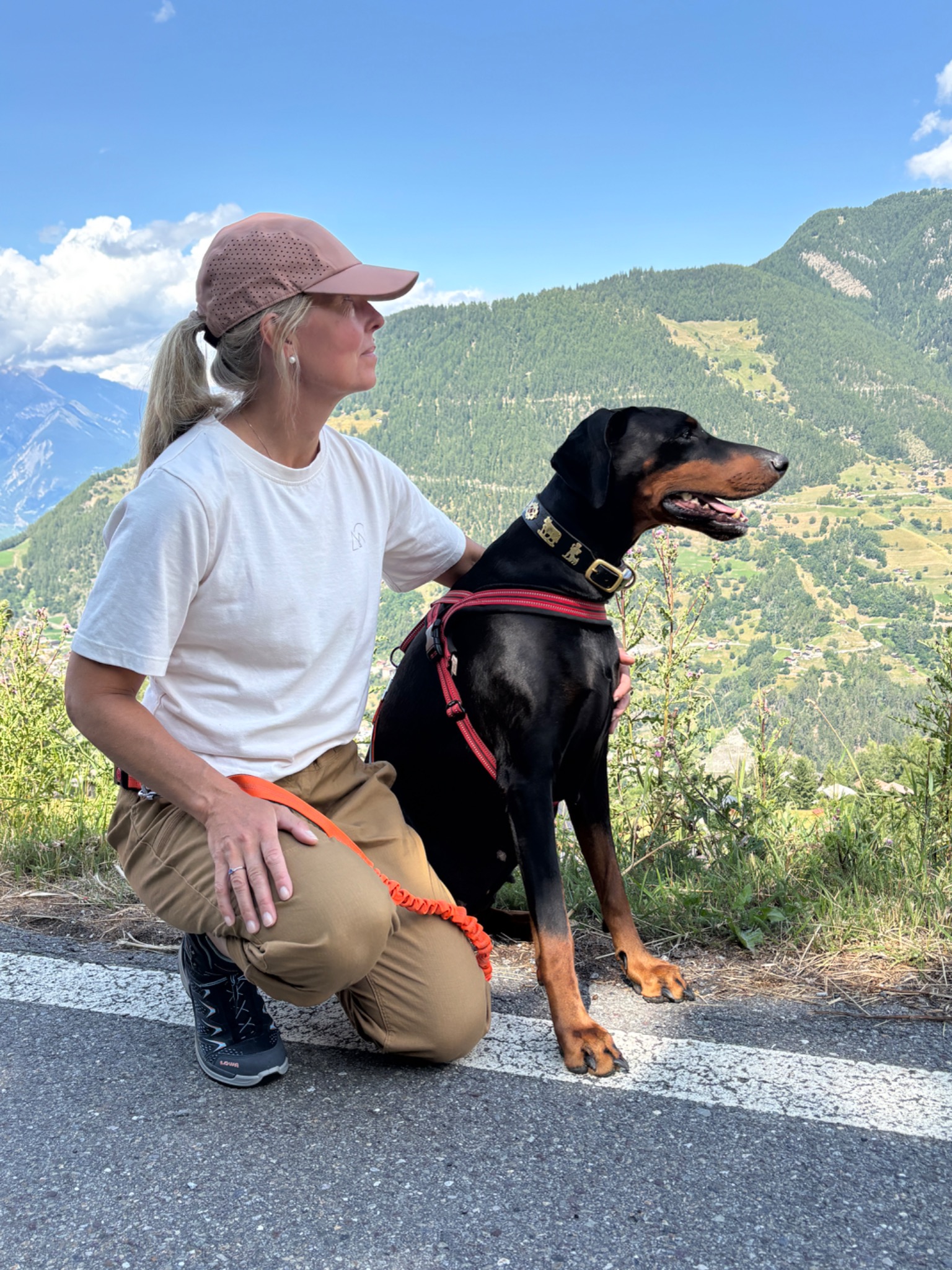 CityPetCare mit Dobermann in den Bergen
